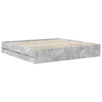 vidaXL Bettrahmen mit Schubladen Betongrau 200 x 200 cm Holzwerkstoff
