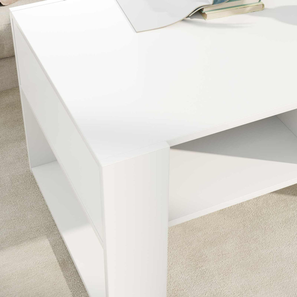 vidaXL Couchtisch mit Speicher Weiß 92 x 53 x 45 cm Holzwerkstoff