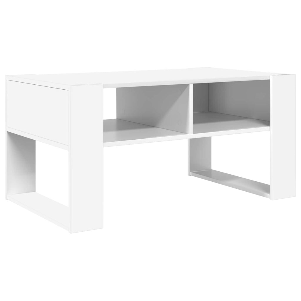 vidaXL Couchtisch mit Speicher Weiß 92 x 53 x 45 cm Holzwerkstoff
