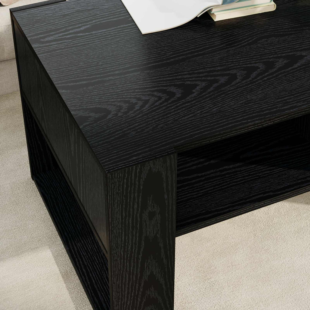 vidaXL Couchtisch Schwarz Eichen-Optik 92 x 53 x 45 cm Holzwerkstoff