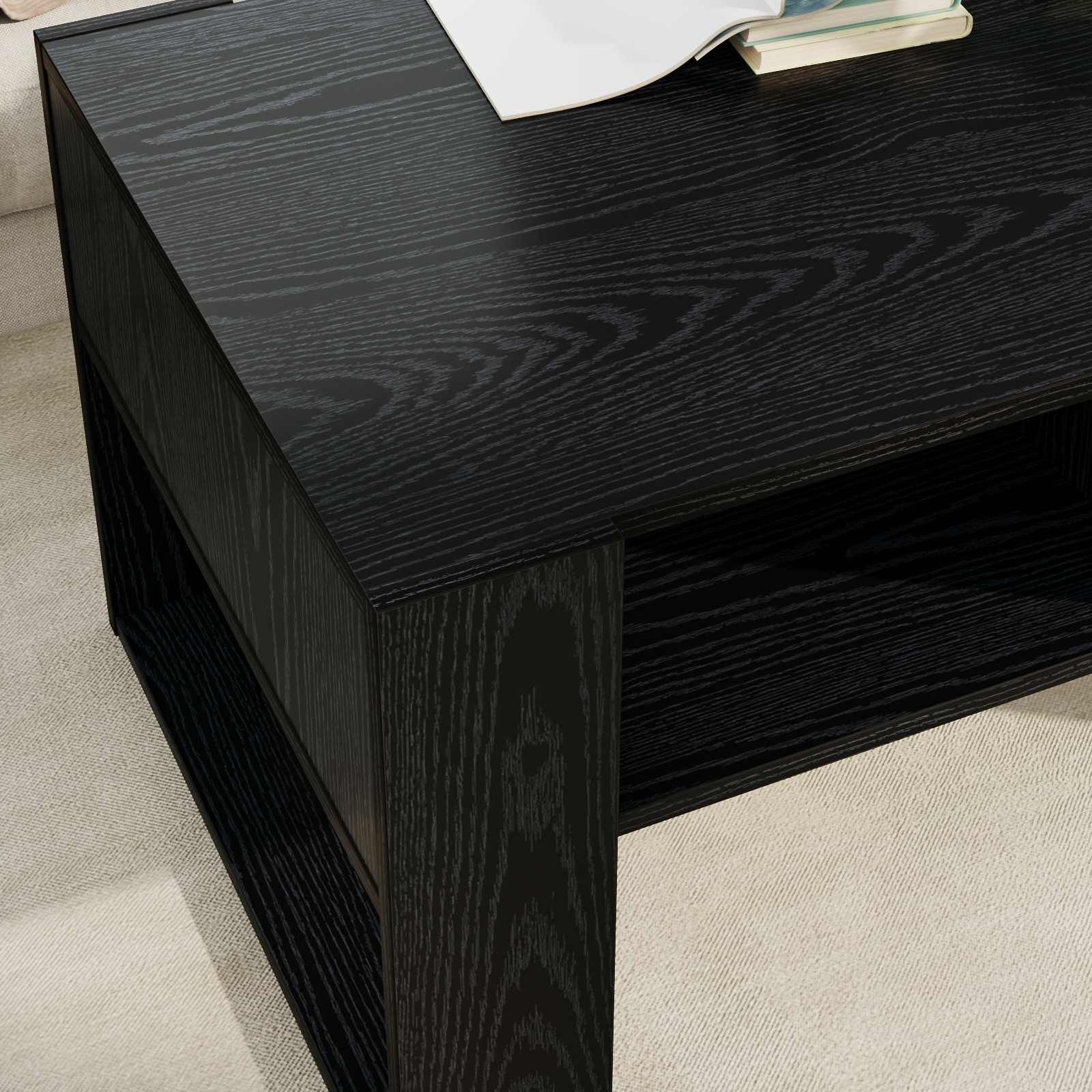 vidaXL Couchtisch Schwarz Eichen-Optik 92 x 53 x 45 cm Holzwerkstoff
