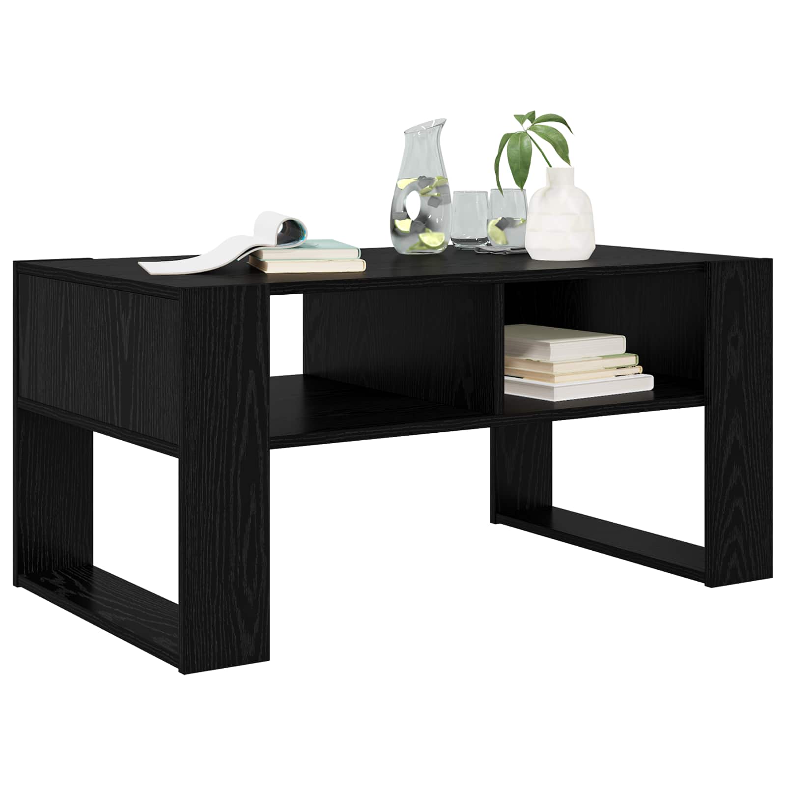 vidaXL Couchtisch Schwarz Eichen-Optik 92 x 53 x 45 cm Holzwerkstoff