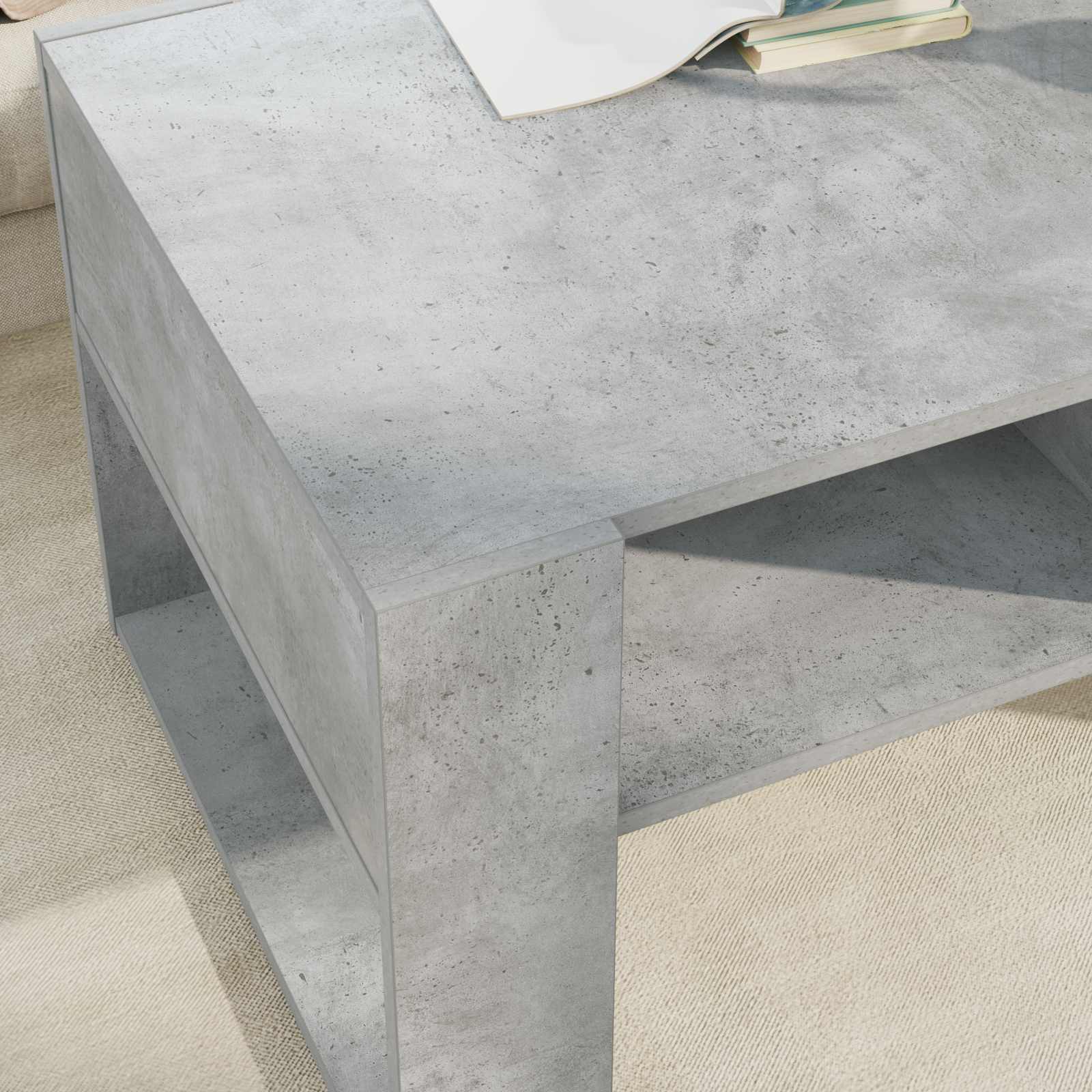 vidaXL Couchtisch Beton Grau 92 x 53 x 45 cm Holzwerkstoff