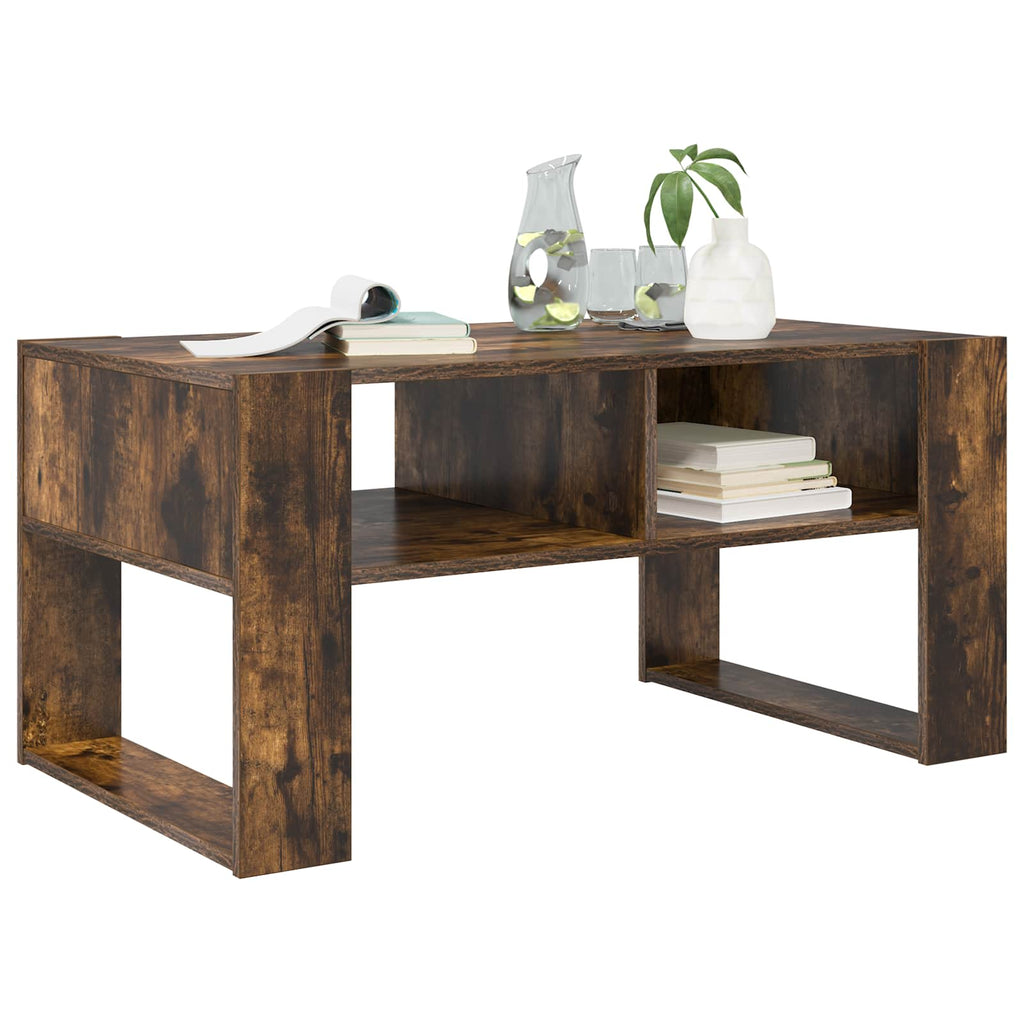 vidaXL Couchtisch Geräucherte Eiche 92 x 53 x 45 cm Holzwerkstoff