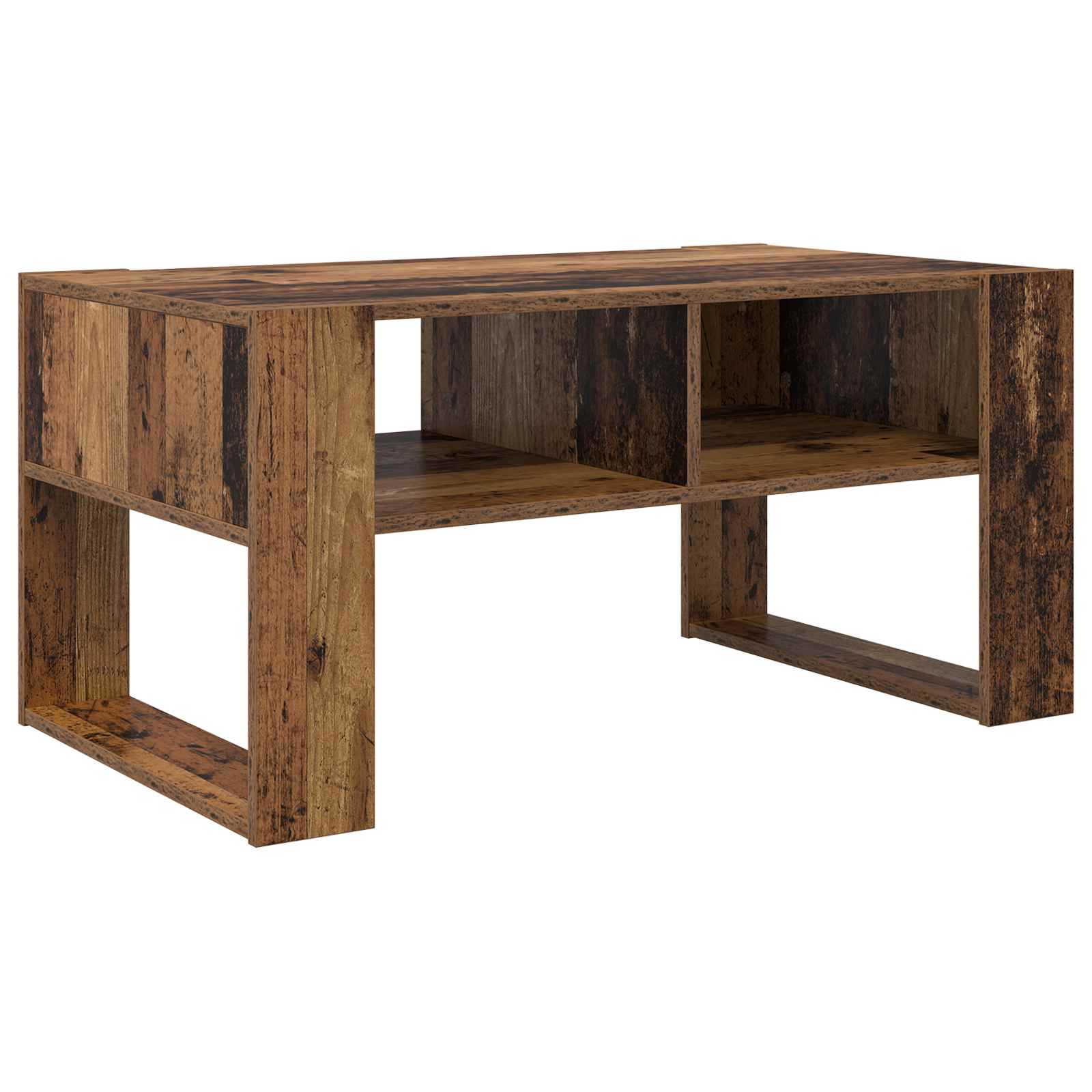 vidaXL Couchtisch mit Speicher Altholz 92 x 53 x 45 cm Holzwerkstoff