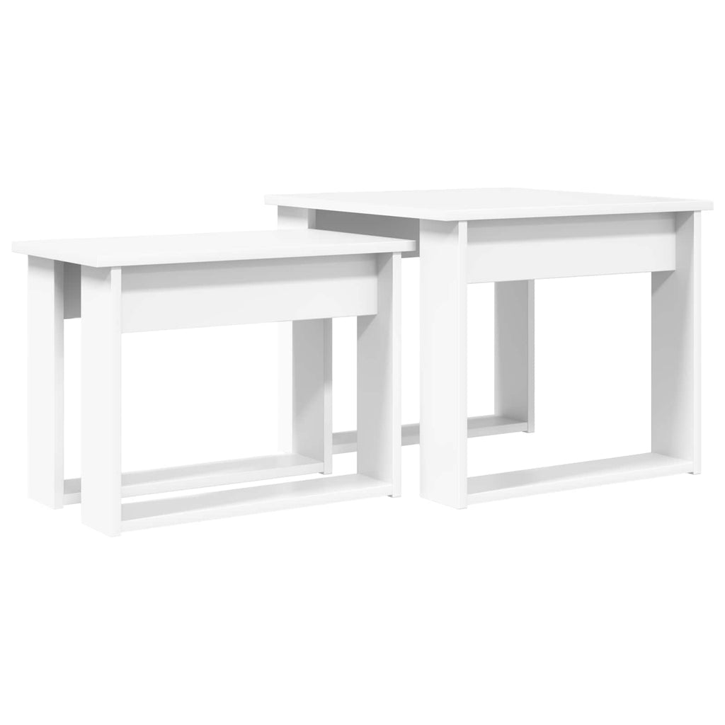 vidaXL Kaffeetisch Set 2 pcs Weiß Holzwerkstoff