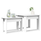 vidaXL Kaffeetisch Set 2 pcs Weiß Holzwerkstoff