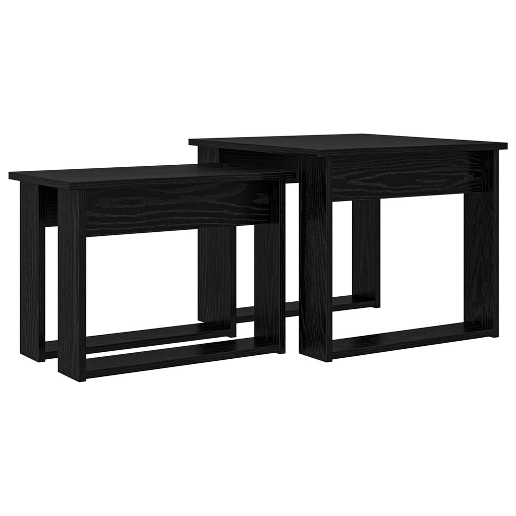 vidaXL Kaffeetisch Set 2 pcs Schwarz Eichen-Optik Holzwerkstoff