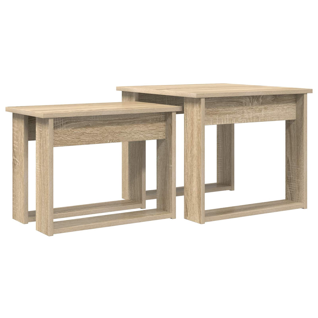 vidaXL Kaffeetisch Set 2 pcs Sonoma-Eiche Holzwerkstoff