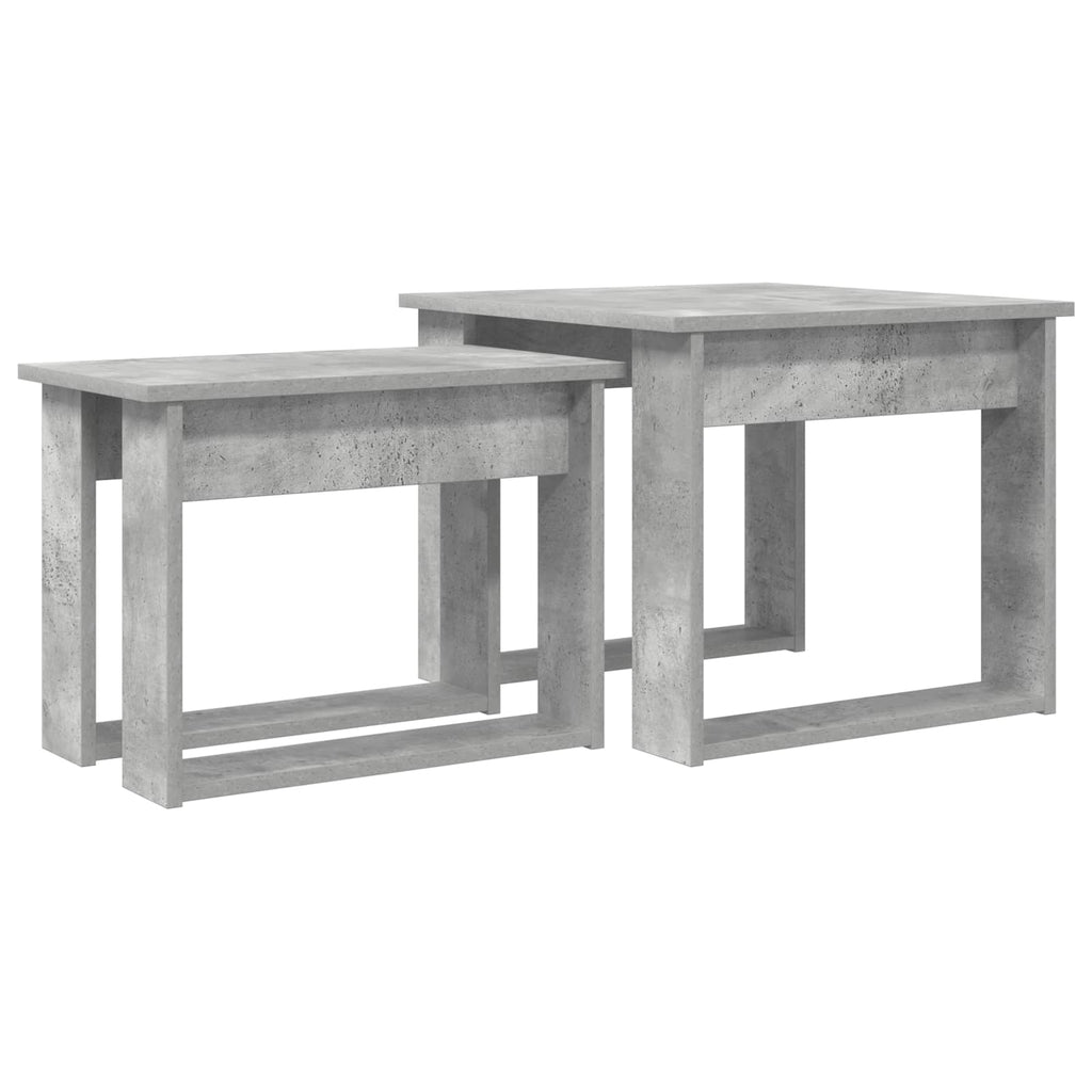 vidaXL Kaffeetisch Set 2 pcs Beton Grau Holzwerkstoff