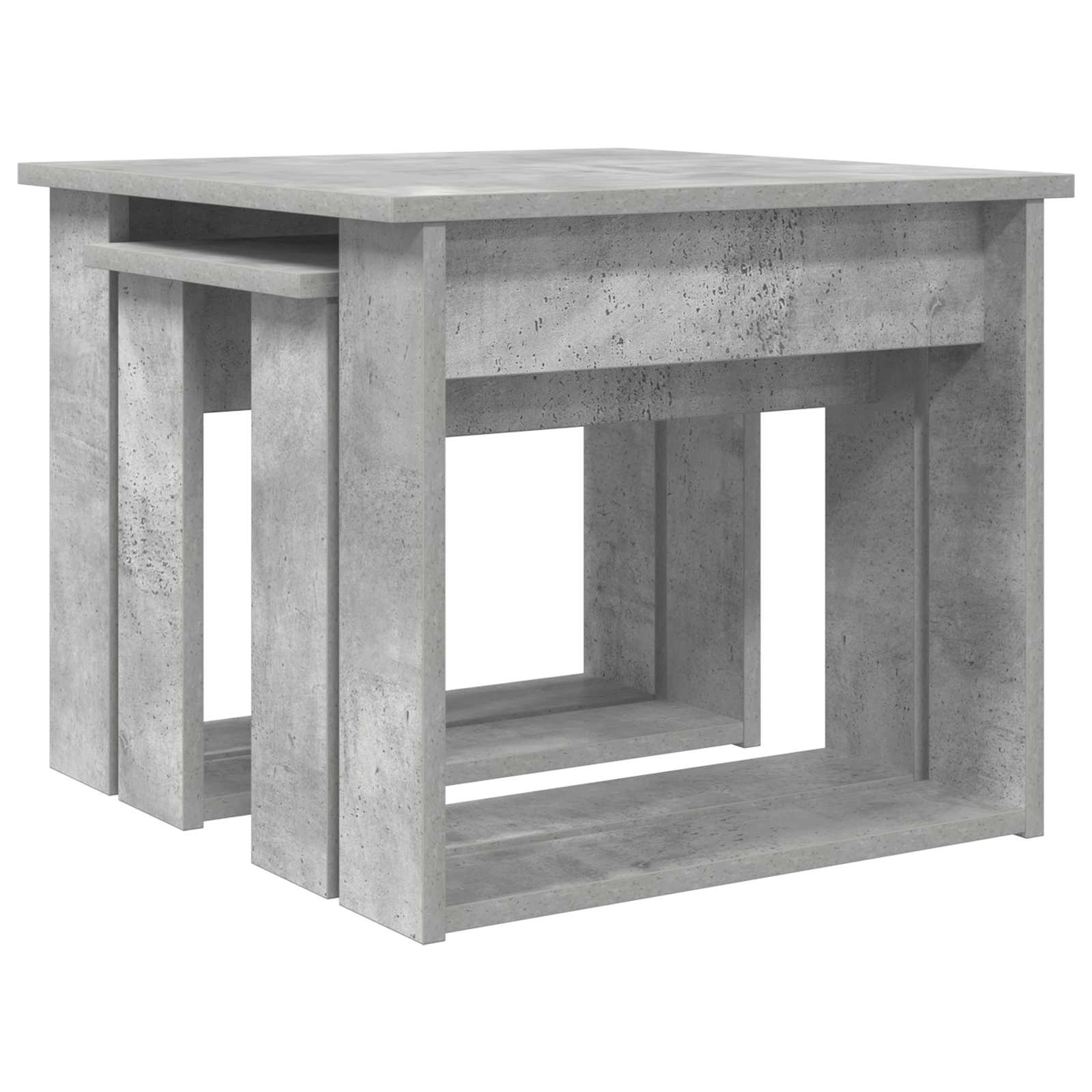 vidaXL Kaffeetisch Set 2 pcs Beton Grau Holzwerkstoff