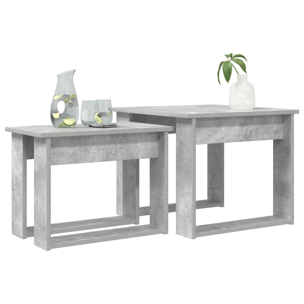 vidaXL Kaffeetisch Set 2 pcs Beton Grau Holzwerkstoff