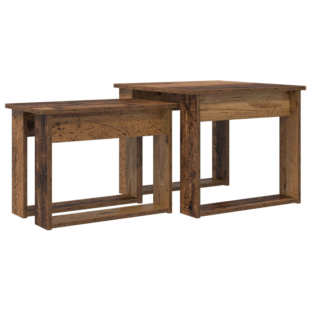 vidaXL Kaffeetisch Set 2 pcs Altholz Holzwerkstoff