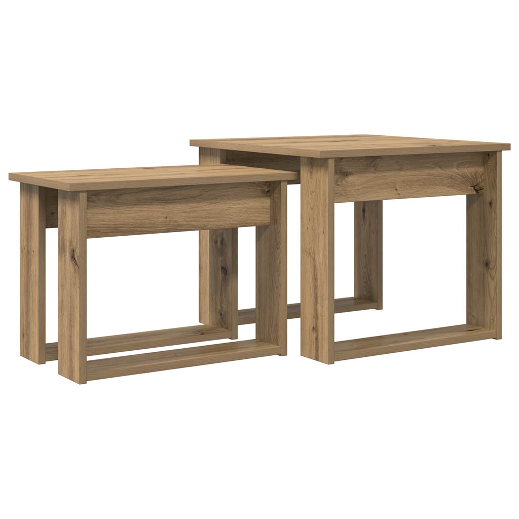 vidaXL Kaffeetisch Set 2 pcs Artisan-Eiche Holzwerkstoff