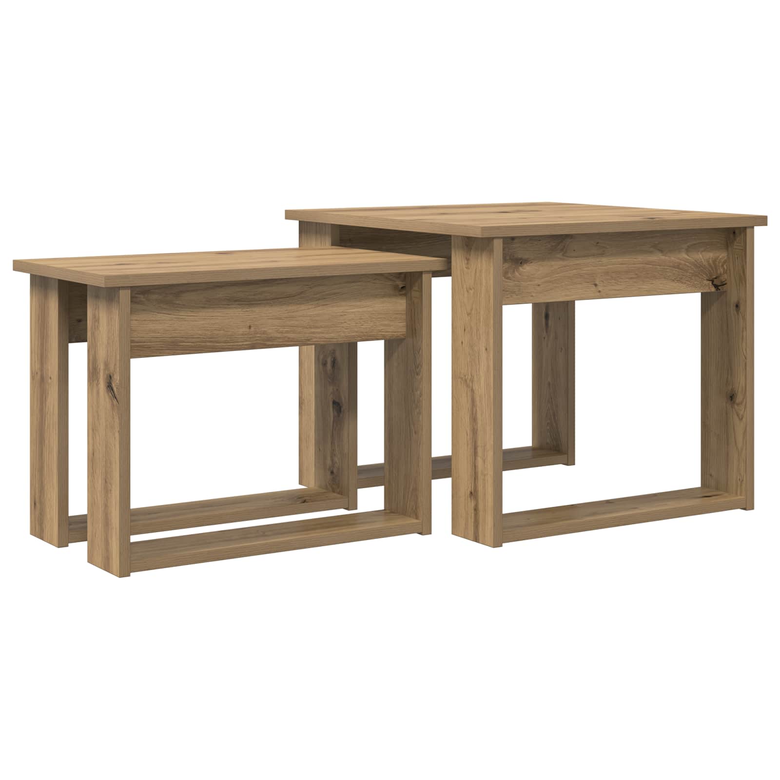 vidaXL Kaffeetisch Set 2 pcs Artisan-Eiche Holzwerkstoff
