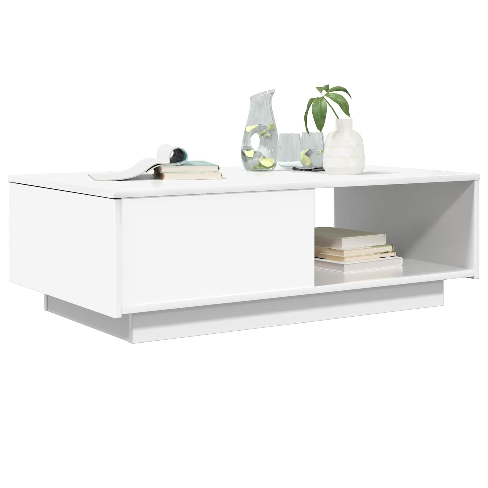 vidaXL Couchtisch mit Schubladen Weiß 95 x 55 x 31 cm Holzwerkstoff