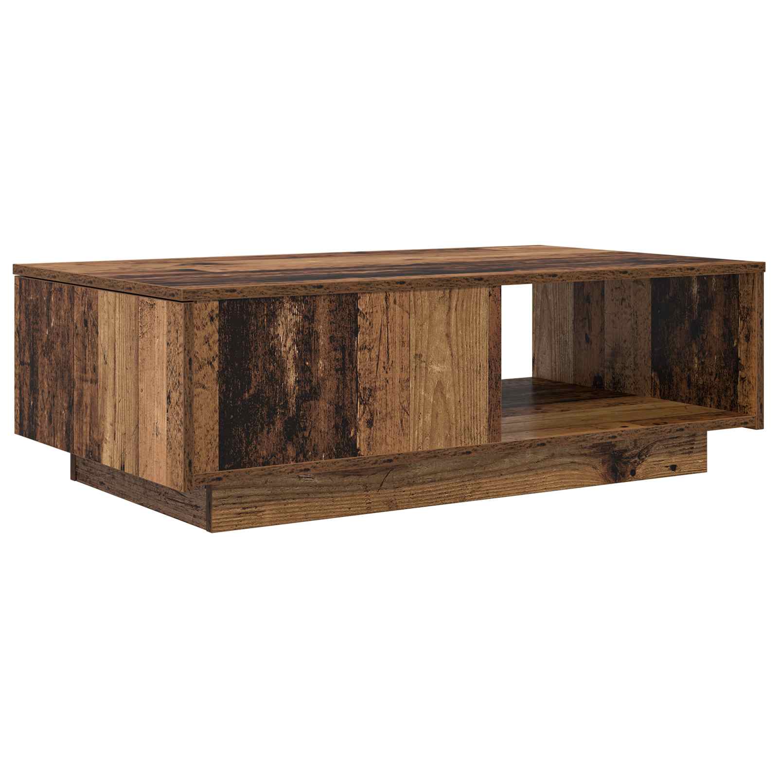 vidaXL Couchtisch mit Schubladen Altholz 95 x 55 x 31 cm Holzwerkstoff