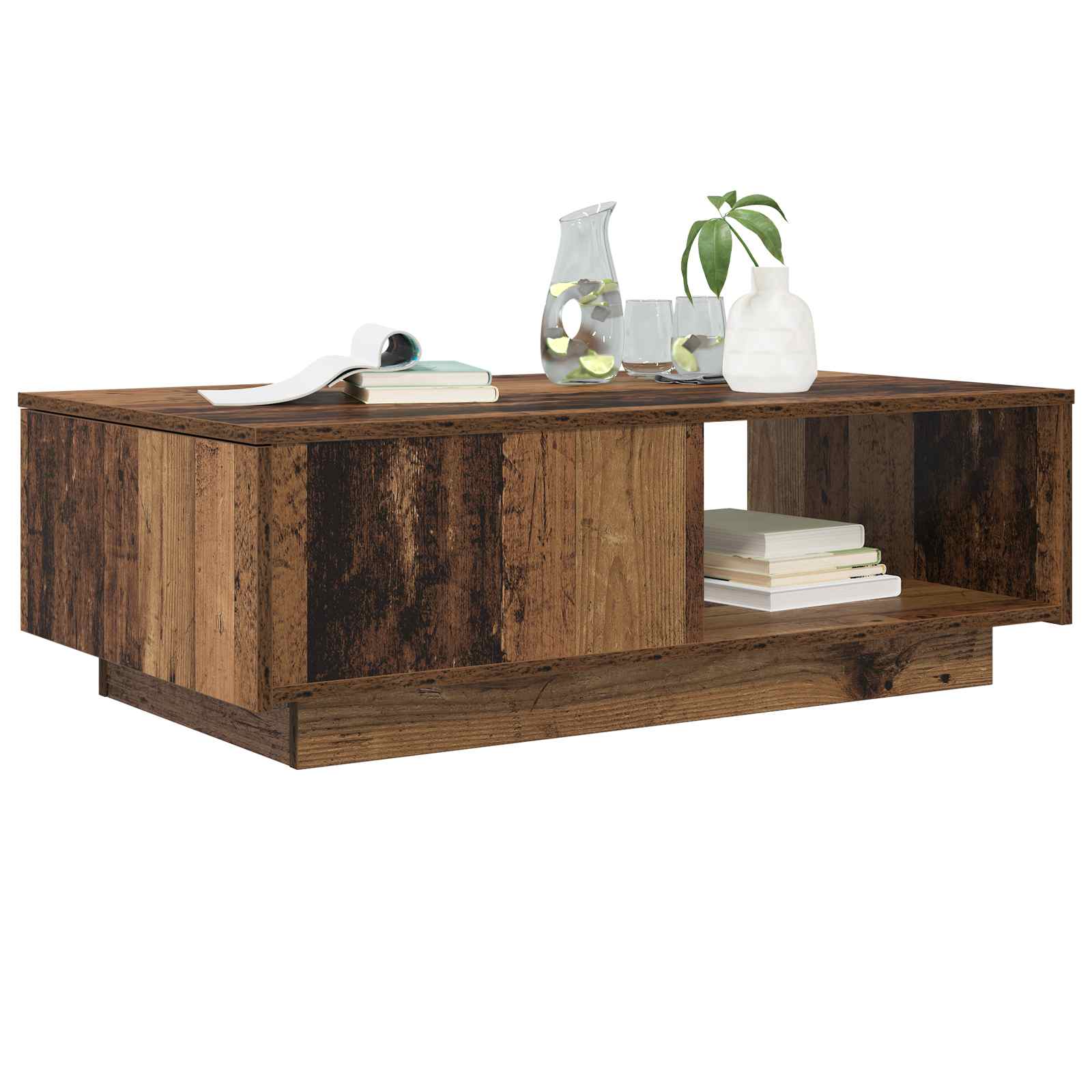 vidaXL Couchtisch mit Schubladen Altholz 95 x 55 x 31 cm Holzwerkstoff