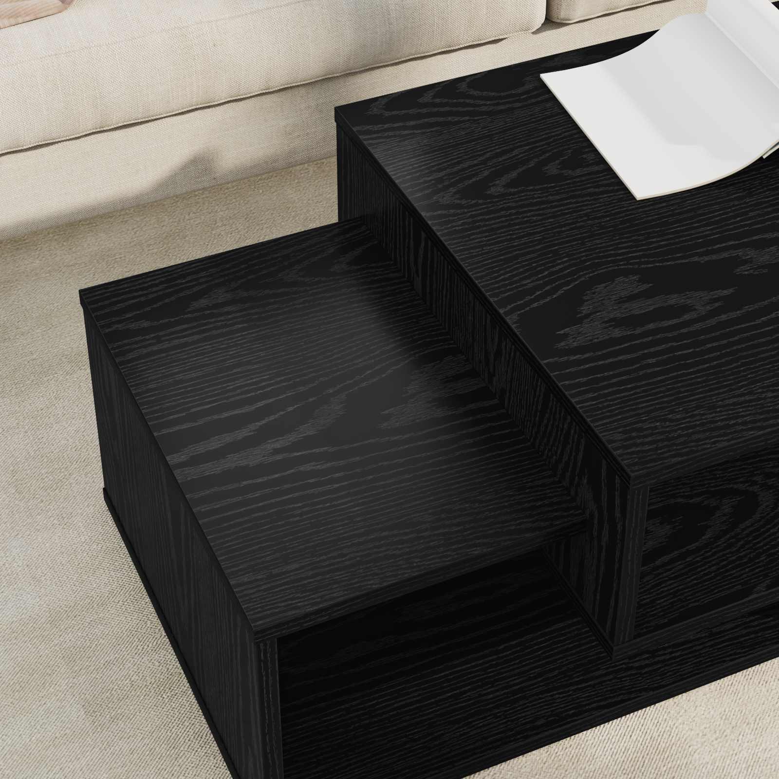vidaXL Couchtisch Schwarz Eichen-Optik 105 x 50 x 32,5 cm