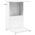 vidaXL Beistelltisch Mit Rad Weiß 40 x 35 x 60 cm Holzwerkstoff
