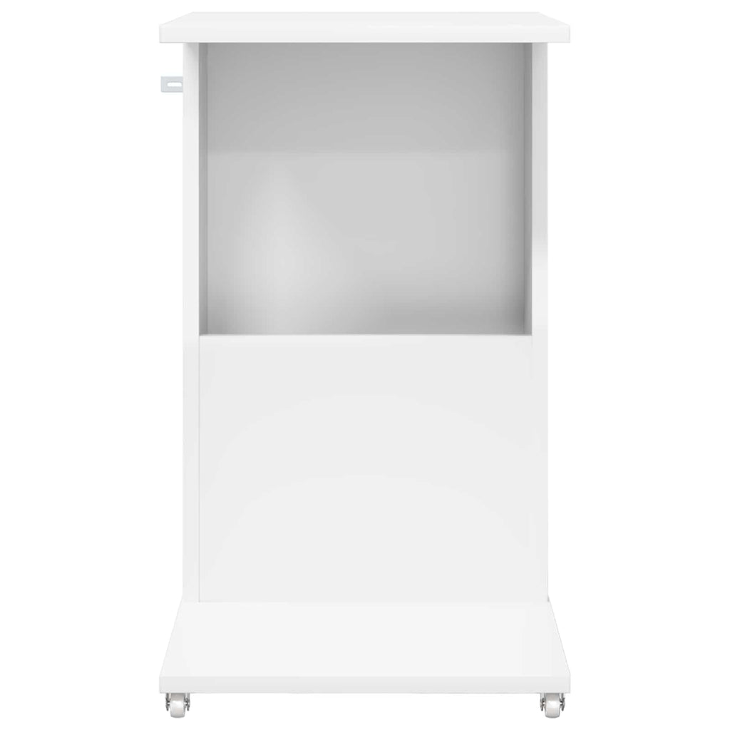 vidaXL Beistelltisch Mit Rad Weiß 40 x 35 x 60 cm Holzwerkstoff