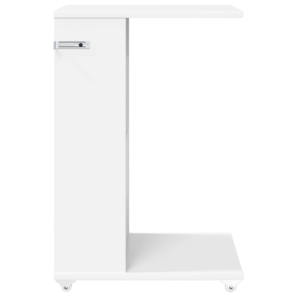 vidaXL Beistelltisch Mit Rad Weiß 40 x 35 x 60 cm Holzwerkstoff
