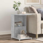 vidaXL Beistelltisch Mit Rad Beton Grau 40 x 35 x 60 cm Holzwerkstoff