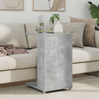 vidaXL Beistelltisch Mit Rad Beton Grau 40 x 35 x 60 cm Holzwerkstoff