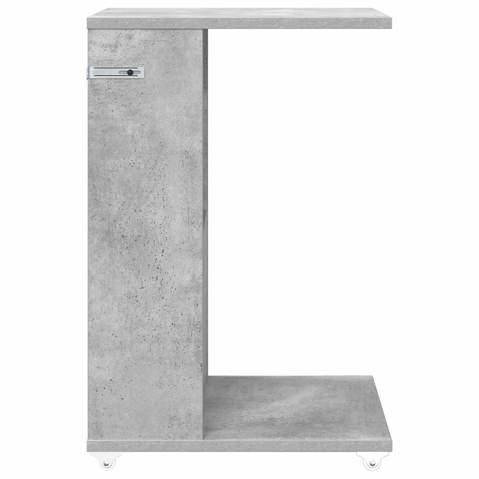 vidaXL Beistelltisch Mit Rad Beton Grau 40 x 35 x 60 cm Holzwerkstoff