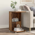 vidaXL Beistelltisch Mit Rad Altholz 40 x 35 x 60 cm Holzwerkstoff