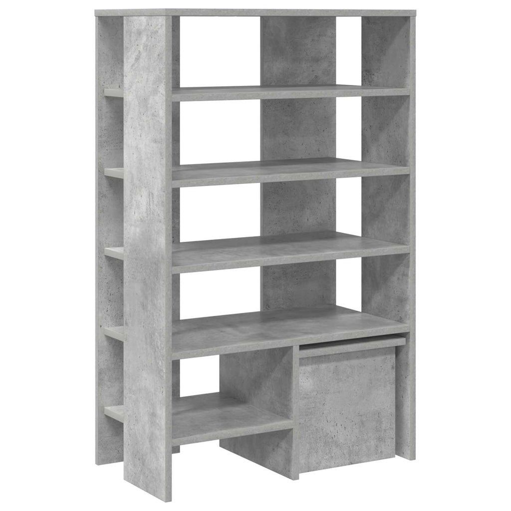 vidaXL Schuhschrank mit Regal 2 pcs Beton Grau Holzwerkstoff