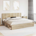 vidaXL Bettgestell mit Stauraum und Kopfteil Sonoma-Eiche 200 x 200 cm
