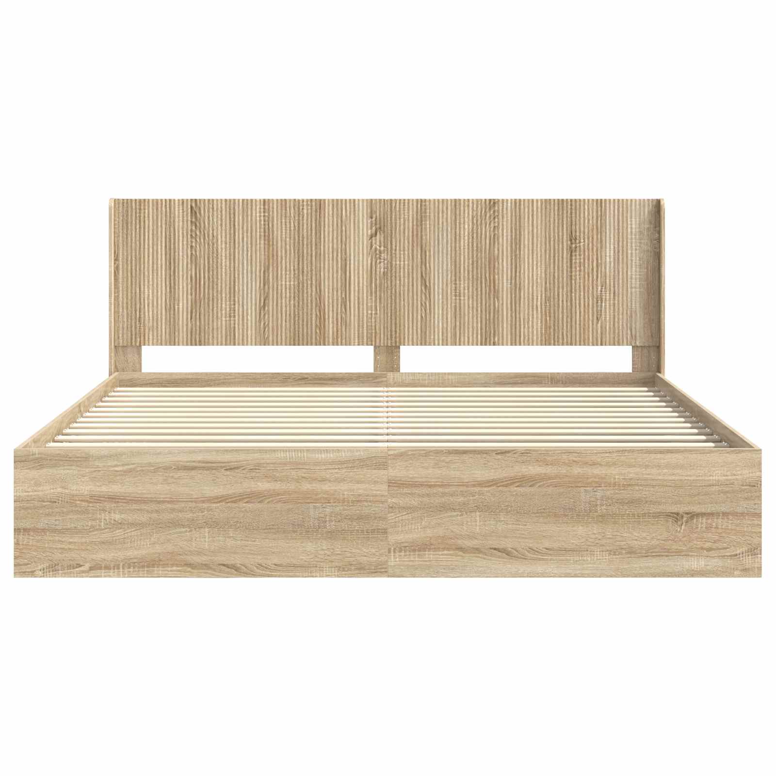 vidaXL Bettgestell mit Stauraum und Kopfteil Sonoma-Eiche 200 x 200 cm