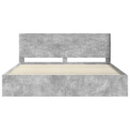 vidaXL Bettgestell mit Stauraum und Kopfteil Betongrau 180 x 200 cm