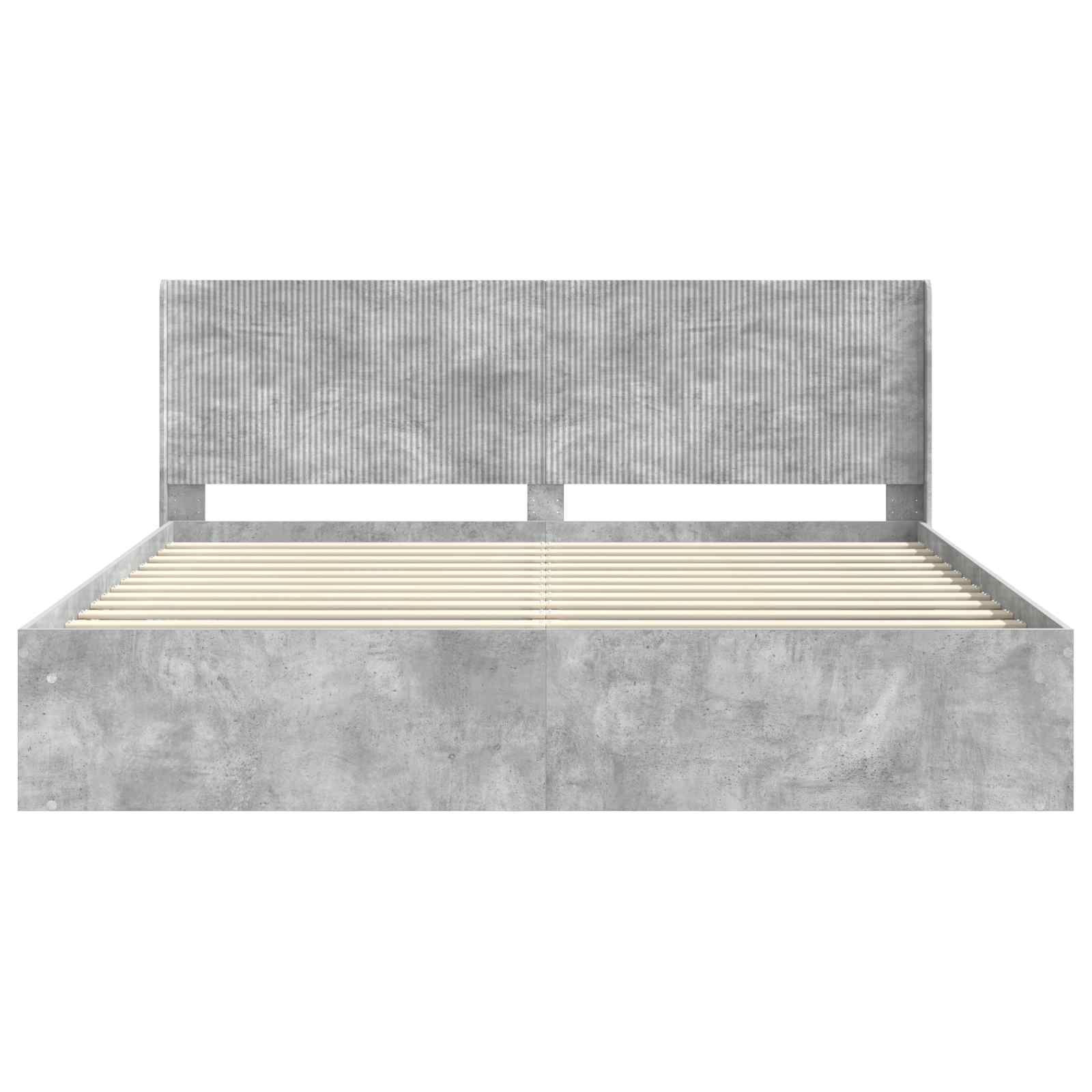 vidaXL Bettgestell mit Stauraum und Kopfteil Betongrau 180 x 200 cm