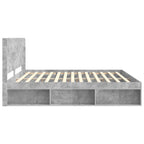 vidaXL Bettgestell mit Stauraum und Kopfteil Betongrau 180 x 200 cm