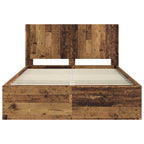 vidaXL Bettgestell mit Stauraum und Kopfteil Altholz 150 x 200 cm