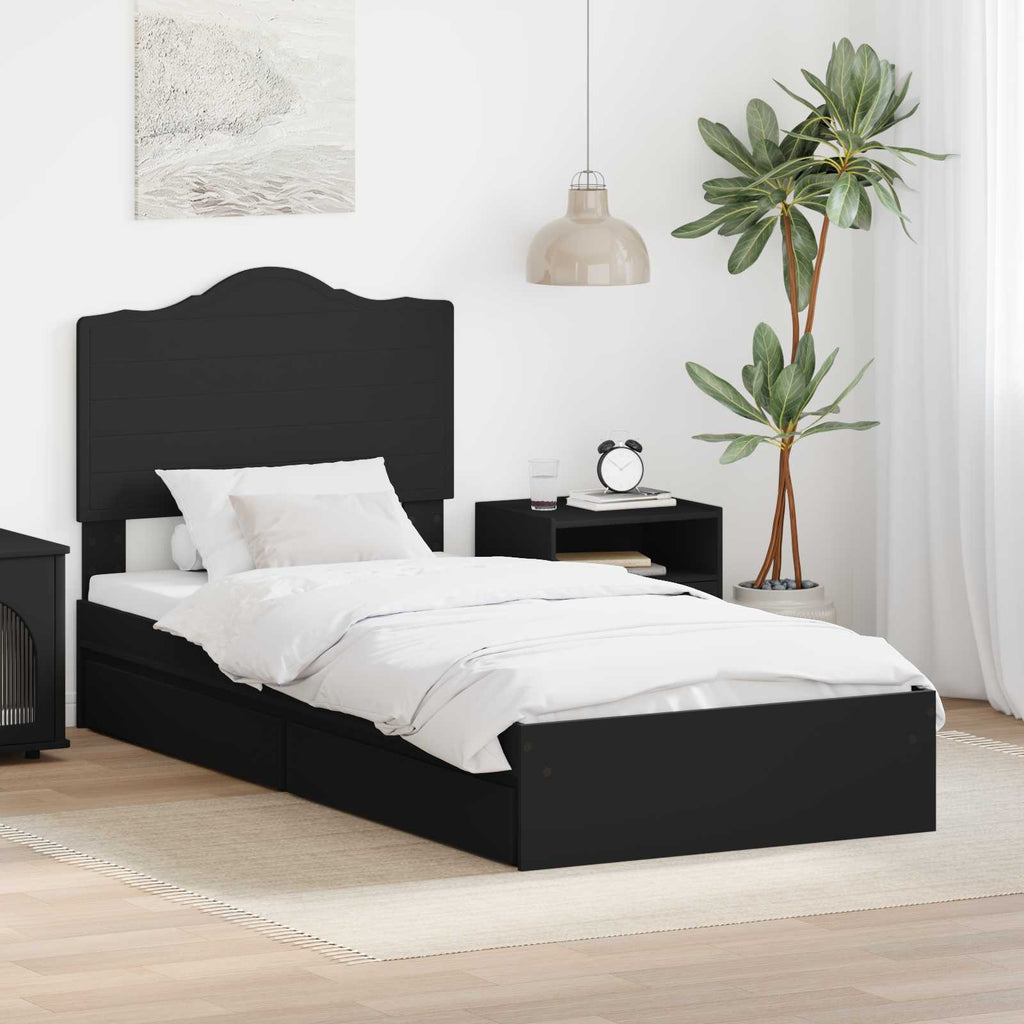 vidaXL Aufbewahrungsbett Verstellbar Schwarz 70 x 190 cm Holzwerkstoff