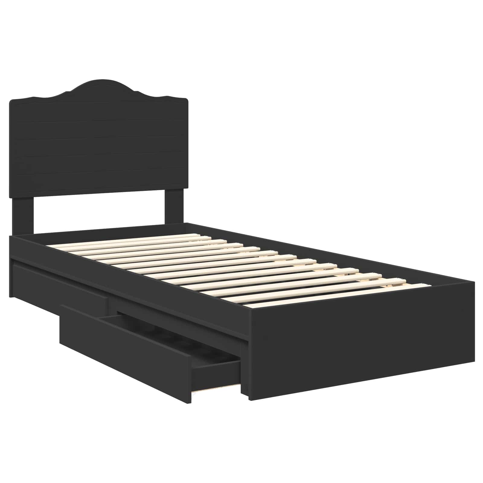 vidaXL Aufbewahrungsbett Verstellbar Schwarz 70 x 190 cm Holzwerkstoff