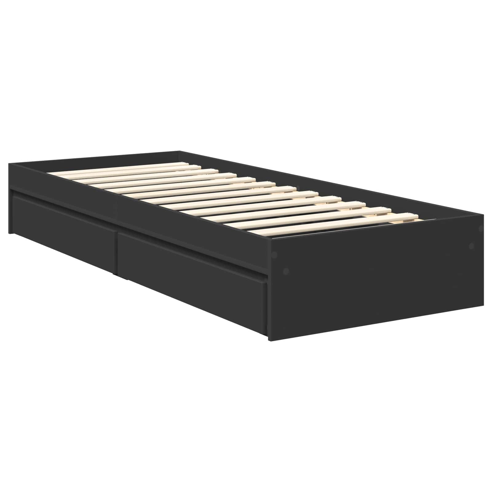 vidaXL Aufbewahrungsbett Verstellbar Schwarz 70 x 190 cm Holzwerkstoff