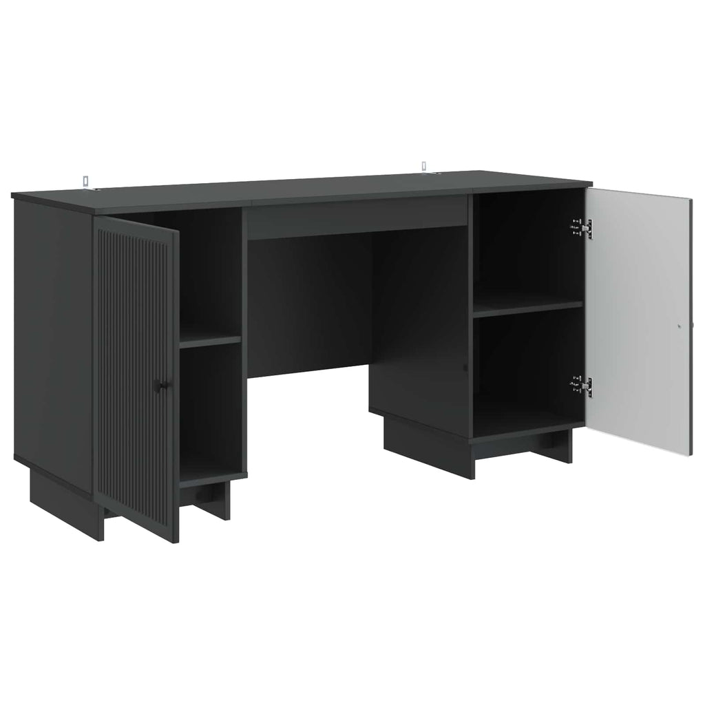 vidaXL Schreibtisch Schwarz Holzwerkstoff 142,5 x 50 x 75 cm