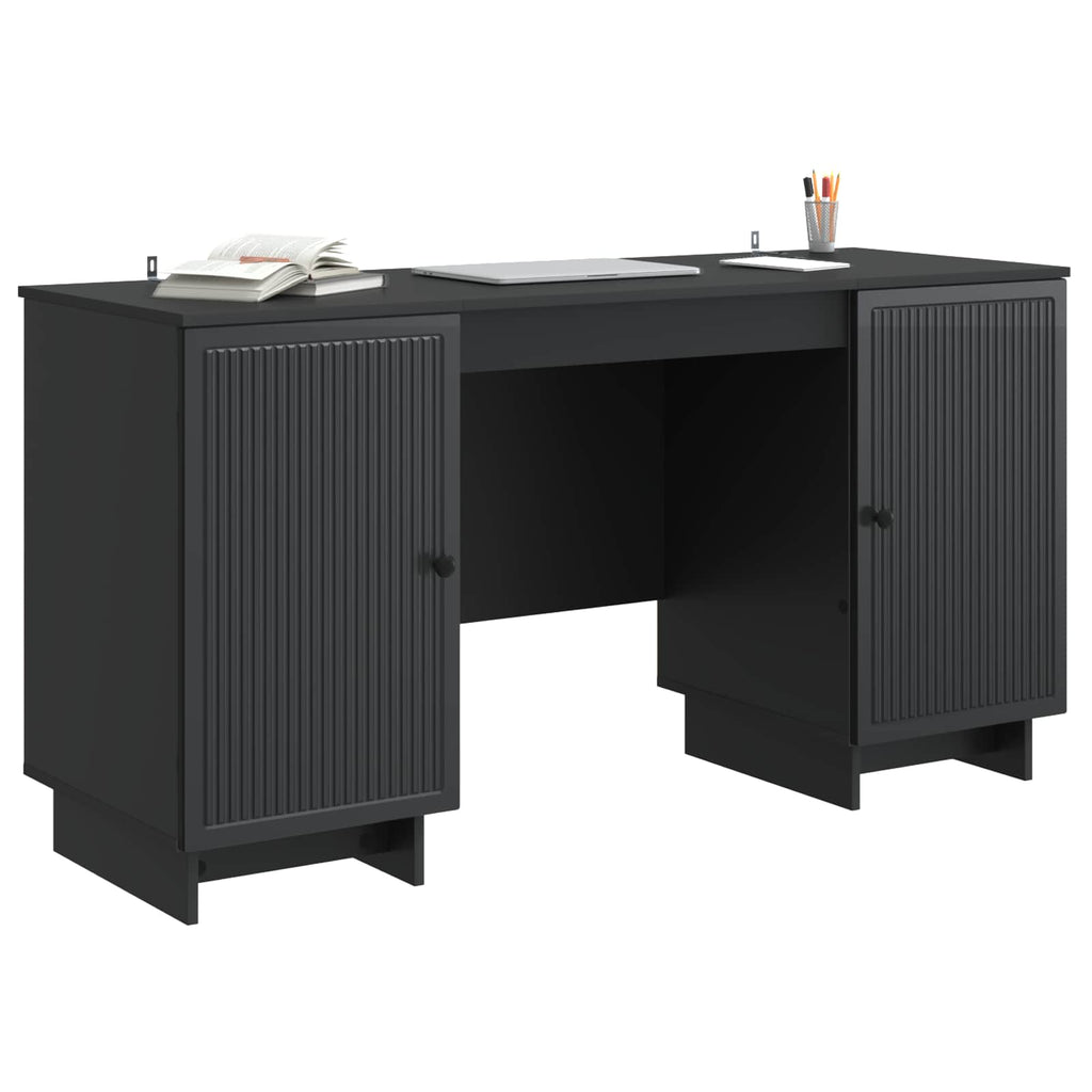 vidaXL Schreibtisch Schwarz Holzwerkstoff 142,5 x 50 x 75 cm
