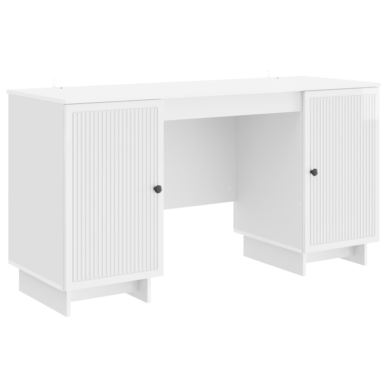 vidaXL Schreibtisch Hochglanz Weiß Holzwerkstoff 142,5 x 50 x 75 cm