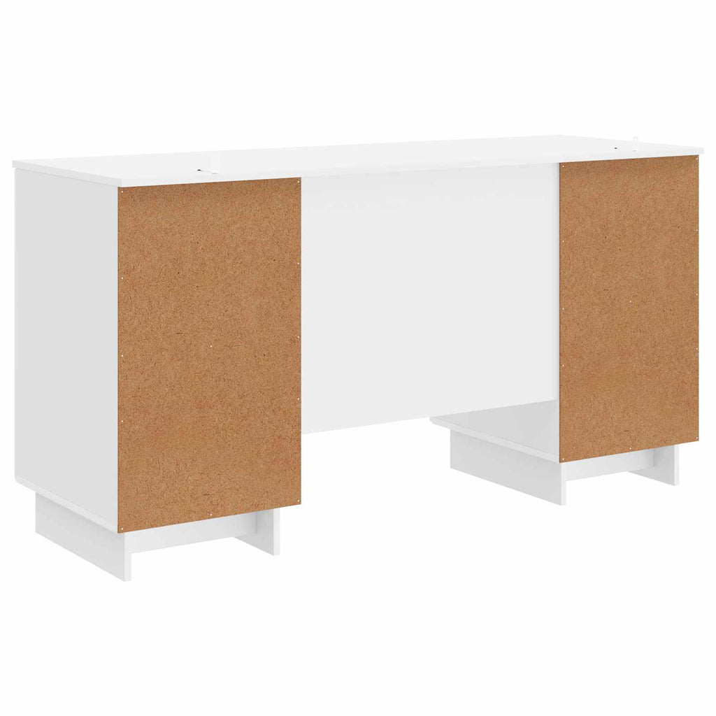 vidaXL Schreibtisch Hochglanz Weiß Holzwerkstoff 142,5 x 50 x 75 cm
