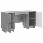 vidaXL Schreibtisch Grau Sonoma Holzwerkstoff 142,5 x 50 x 75 cm