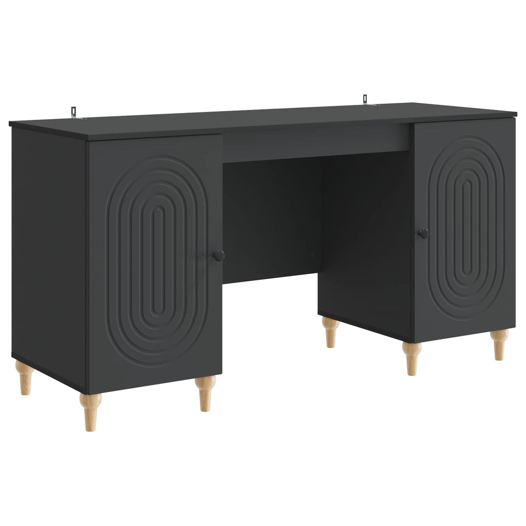 vidaXL Schreibtisch mit Regal Schwarz 142,5 x 50 x 75 cm Holzwerkstoff