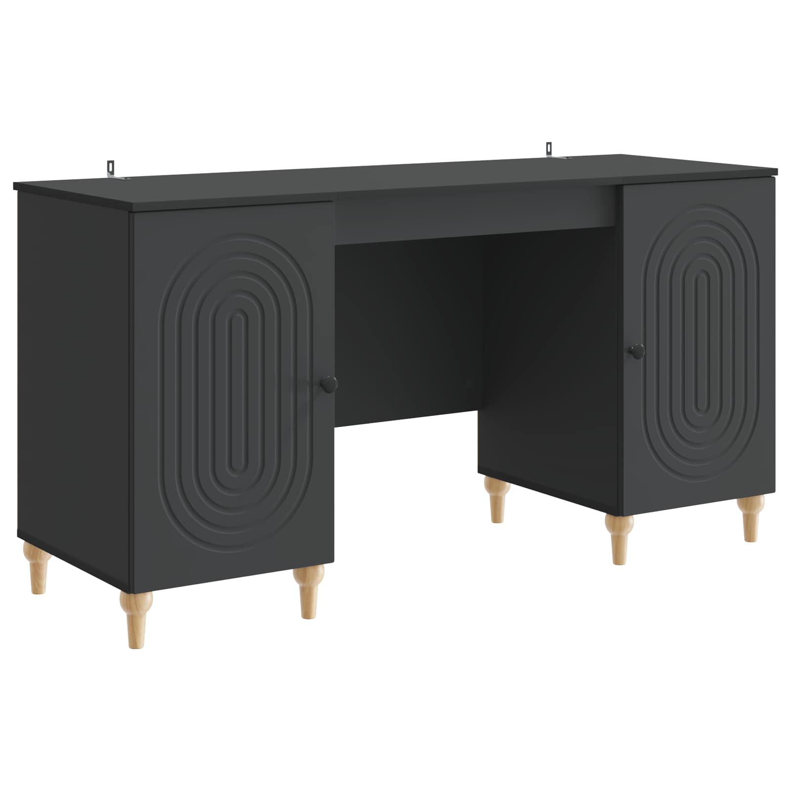 vidaXL Schreibtisch mit Regal Schwarz 142,5 x 50 x 75 cm Holzwerkstoff