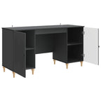 vidaXL Schreibtisch mit Regal Schwarz 142,5 x 50 x 75 cm Holzwerkstoff