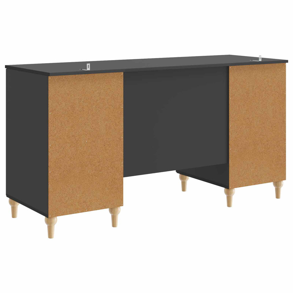 vidaXL Schreibtisch mit Regal Schwarz 142,5 x 50 x 75 cm Holzwerkstoff
