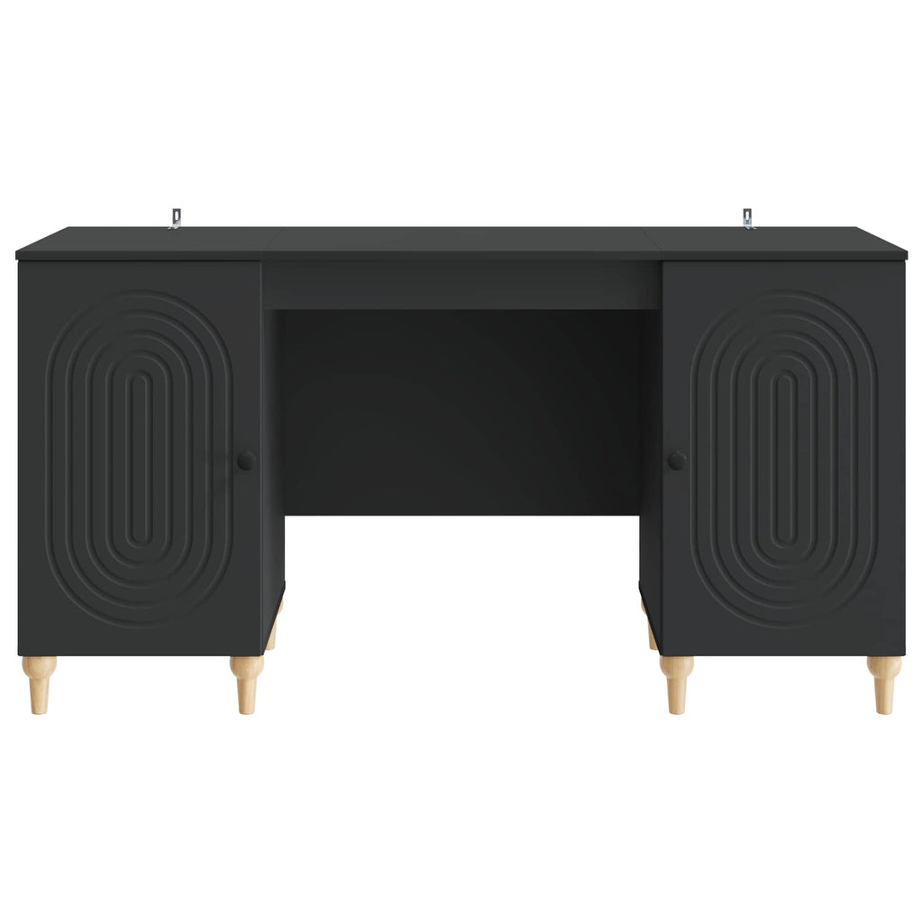 vidaXL Schreibtisch mit Regal Schwarz 142,5 x 50 x 75 cm Holzwerkstoff